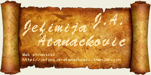 Jefimija Atanacković vizit kartica